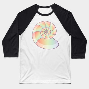 Rainbow Nautilus Shell Baseball T-Shirt